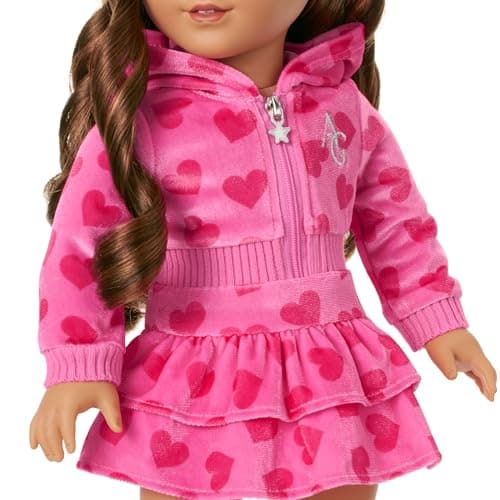 American Girl, Truly Me, Pink Hearts Hoodie Dress with Sunglasses, Doll Clothes, for 18-inch Dolls, 3pcs, Ages 6+ thumbnail 4
