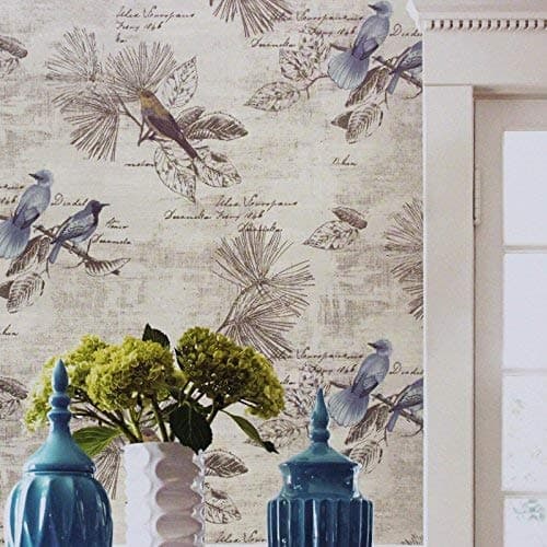 Vintage Floral Self Adhesive Wall Paper Shelf Liner Funitures Dresser Drawer Cabinet Decor Paper (Blue Bird, 17.7inchX100inch(8.2Ft)) thumbnail 5