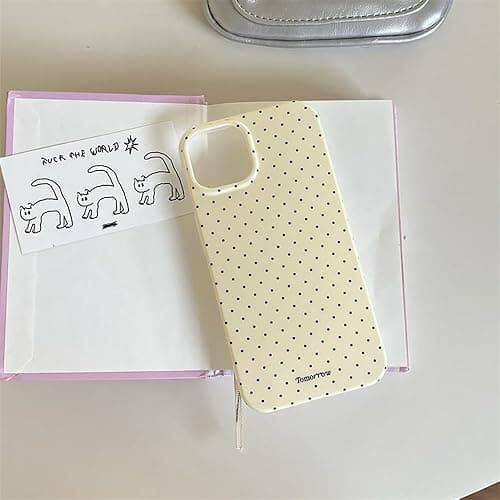 inewateri Compatible with iPhone 15 Pro Max Case with Cute Fashion Polka Dot Aesthetics Design Simple Cases for Soft TPU Slim Protection Cover-Lemon-Yellow - Yellow - iPhone 15 Pro Max thumbnail 2