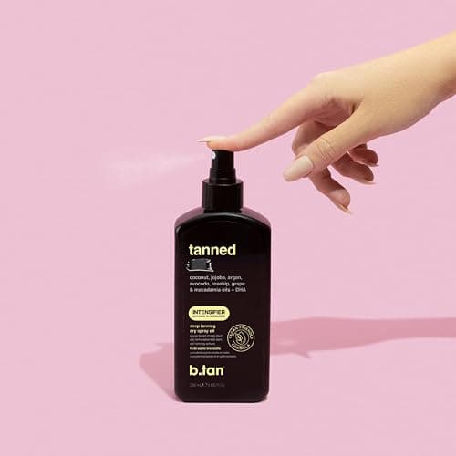 b.tan Best Tanning Oil  | Tanned AF Intensifier Deep Dry Spray - Fast, Ultra Dark, Outdoor Use, Packed with Sun Tan Accelerating Actives, Hydrating Bronze Glow, 0 SPF, Beach & Pool Essentials, 8 Fl Oz thumbnail 4