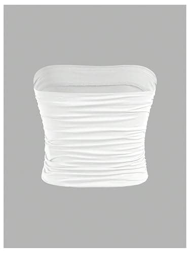 Milumia Girl's 2 Pack Tube Top Ruched Strapless Sleeveless Basic Casual Cute Bandeau Tops thumbnail 4