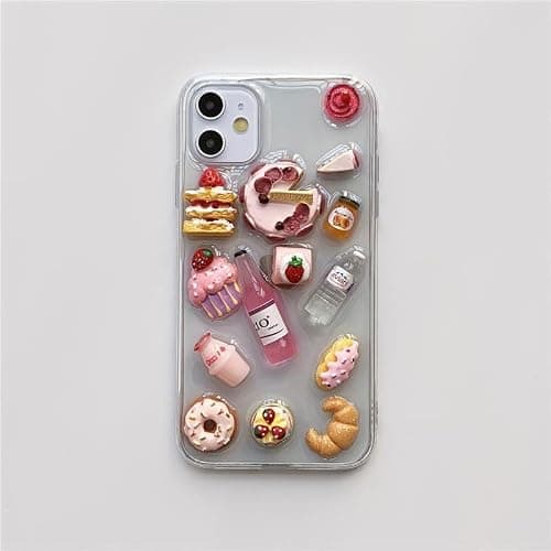 KINGMINOS Cute Dessert Phone Case, Funny 3D Breadcake Simulation Food Case for iPhone 15 14 13 12 11 Pro Max, Handmade Clear Food Cases Cover, Gift for Her (iPhone 13 Pro Max) thumbnail 4