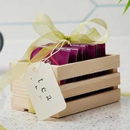 Teensery Small Wooden Crates Decorative Farmhouse Wood Box Mini Storage Basket Container for Home Office Classroom Bedroom Kitchen, 1 Piece (4.92 x 3.46 x 2.76 Inch) thumbnail 2