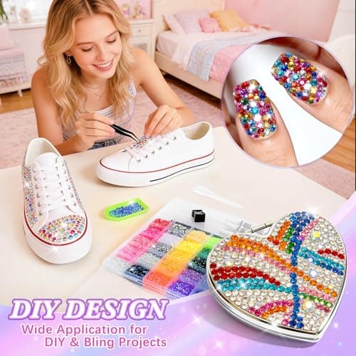VIVIBOOM 40000Pcs Resin Jelly Rhinestones Kit, 30 Colors 3mm Flatback Gems for Crafting, Rhinestones for Bedazzling with Tools for Nail Art Shoes Book Makeup Gifts thumbnail 5