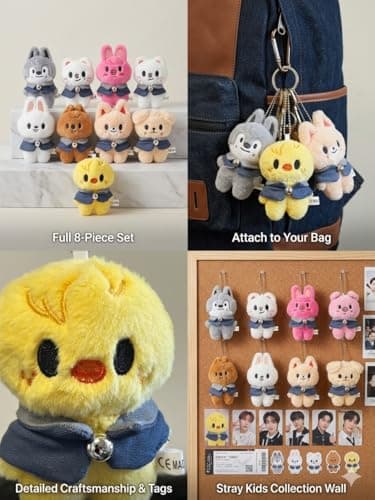 Lithosync 8 PCS Skzoo Keychains 4.7 Inches Straykids Merch Plush Keychains SKZ Set Key Pendant thumbnail 3