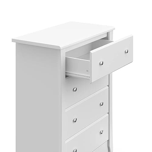 Storkcraft Crescent 4 Drawer Chest (White) – GREENGUARD Gold Certified, Dresser For Nursery, 4 Drawer Dresser, Kids Dresser, Nursery Dresser Drawer Organizer, Chest of Drawers thumbnail 5
