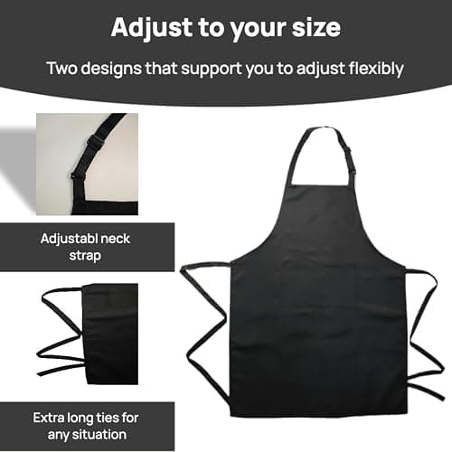 Kuche Shields Basic Kitchen Aprons For Women With Pockets For Cooking Grilling Bbq, Chef White Apron For Adults thumbnail 4