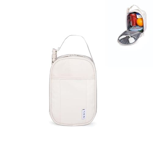 NOL Natural Organic Lifestyle Small Insulated Lunch Bag for Adult - Snack Bag Lunch Cooler Bag Soft Lunch Tote Bag for Work, Cream - Image 1