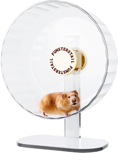 FunstersTail Super Silent Hamster Wheel 8.7 Inch, Magnetic Rat Wheel for Chinchilla, Gerbil, Guinea Pig, Cat, Mouse, Sugar Glider and Dwarf, Syrian Hamster Accessories (Cream White) - Image 1