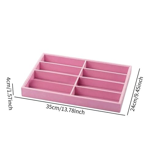 Teruyol Sunglasses Organizer Tray 8 Slots Container Eyewear Holder for Desktop Travel Home, pink thumbnail 5