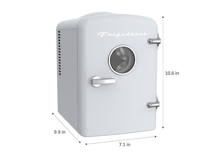 Frigidaire EFMIS171 Retro Mini Portable Personal Fridge - Ideal for Home, Office or Dorm - Includes Carrying Handle, AC/DC Wall/Car Charger (White) thumbnail 2