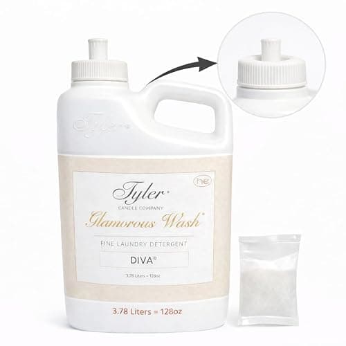Tyler Candle Company Glam Wash Laundry Detergent, Diva, Liquid, 128 Fl Oz,HE Safe w/Dryer Sachet Pouch, Pull and Pour Spill Proof Cap thumbnail 4