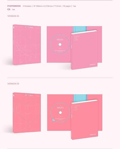 BTS Map of The Soul : Persona [Ver.01+Ver.02+Ver.03+Ver.04 Set] - Pack of 4CD, 4Photobook, Photocards, 4Folded Poster with Pre Order Benefit, Extra Decorative Sticker Set, Photocard Set thumbnail 3