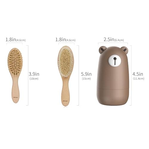6-in-1 Baby Grooming Set, Natural Wooden Hairbrush and Comb, Nail Clippers,Nail Scissors, Nail File and Tweezers for Kids and Newborns in Nice Gift Box thumbnail 6