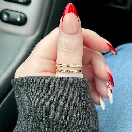 Pearich 14K Gold Filled Rings for Women, Dainty Stacking Rings for Women, Thin Gold Band Ring Plain Statement Ring Comfort Fit Size 6 to 11 thumbnail 5