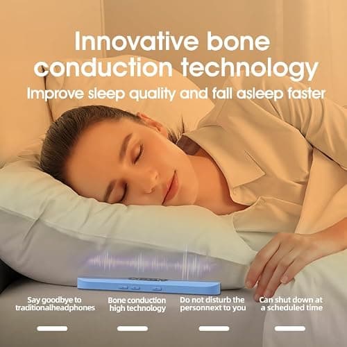 STEHEALTH Under-Pillow Speaker for Sleeping - Mini Portable Wireless Bluetooth Bone Conduction, with White Noise & Timer | Supports TF Card, Suitable for Side Sleepers and Sleep Difficulties（Blue） thumbnail 4
