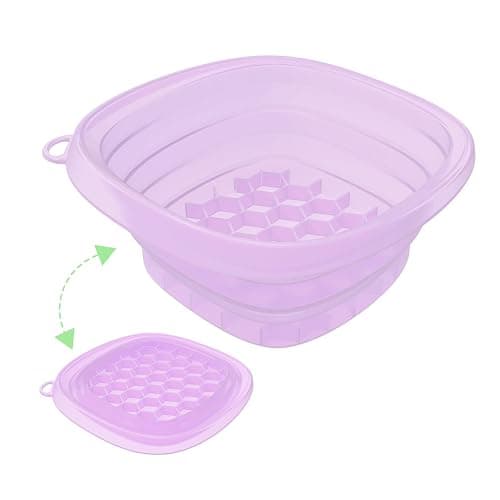 EBIGIC Face Bowl for Ice with Built-in IceTray,Collapsible Silicone Face Ice Bowl – Cold Plunge Therapy for Skin Tightening & Facial Treatment– Portable Spa Tool for Home & Travel（Purple) thumbnail 7