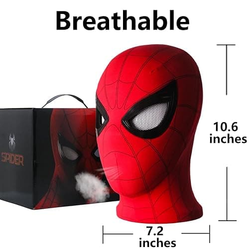 Spider Hero Mechanical Eyes Homecoming Mask - Super Hero Full Mask Moving Lenses Cosplay Wearable Prop thumbnail 3