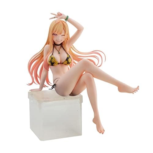 LUNK Kitagawa Marin Figure Sitting Anime Girl Model Kitagawa Marin Statue Swimsuit Anime Scale Figure Handmade Collectible Figurine Decoration 19cm/9.5in thumbnail 4