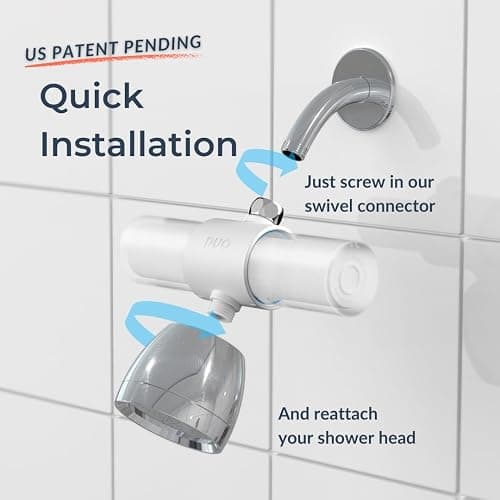 Weddell Duo Shower Filter - NSF Certified Shower Filter, High Pressure Activated Carbon Filter, Removes Chlorine, PFAS & Particulates, Clinically Tested For Healthier Skin & Hair (Black) thumbnail 4