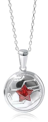 Aşık Accessories Bucky Necklace - Soldier Star Necklace - Red Zircon Star Pendant - 925 Sterling Silver - Unisex Heroic Jewelry - Image 1