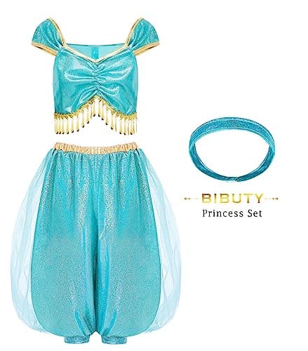 Kids Princess Dress Up Clothes for Little Girls, BIBUTY Pretend Play & Dress Up Princess Costume Set with Princess Dresses Crown Cape for Little Girls, Princess Toys Gifts for 3-6 Toddler Little Girls thumbnail 5