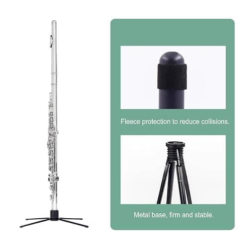 ROCHIX Portable Foldable Flute Stand - Metal Base, 4-Leg Stand for Flute & Piccolo thumbnail 6
