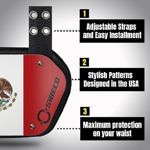 O Shield Flag Football Back Plate, Lower Back Pads for Football Players, Rear Protector thumbnail 2