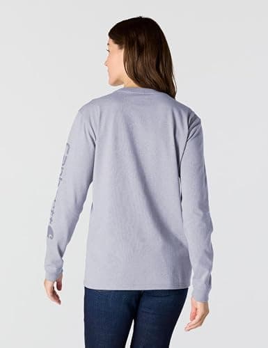 Carhartt Women's Loose Fit Heavyweight Long-Sleeve Logo Sleeve Graphic T-Shirt thumbnail 3