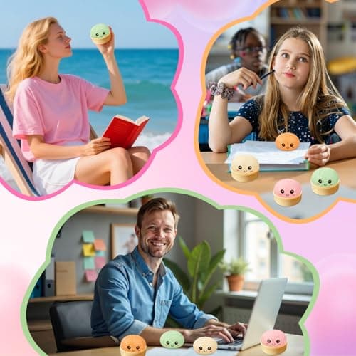 4 Pack Dumpling Squishies, Colorful Dumplings Stress Balls Fidget with Mystery Box Easter Basket Stuffers Stocking Stuffers with Food Steamer Stretchy thumbnail 5