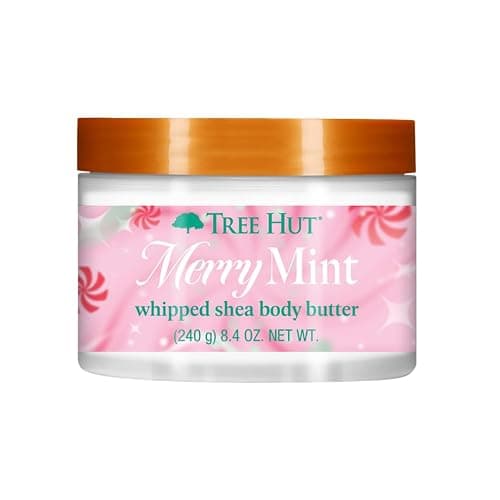 Tree Hut Merry Mint Whipped Shea Body Butter, Long-Lasting Hydration for Soft, Smooth Skin, Nourishing Essential Body Care, Lightweight Moisturizer, Holiday Gift & Stocking Stuffer, 8.4 fl oz - Image 1
