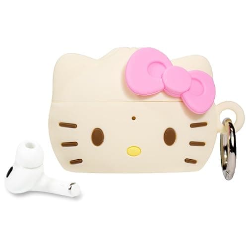 iFace x Hello Kitty and Friends Case [ Compatible with AirPods Pro 2 ][Steamed Bun Series] Silicone Protective Cover [Carabiner Clip Included] [Wireless Charging Compatible] – Hello Kitty - Image 1