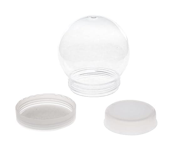 Creative Hobbies 4 Inch (100mm) DIY Snow Globe Water Globe - Clear Plastic with Screw Off Cap | Perfect for DIY Crafts and Customization thumbnail 4