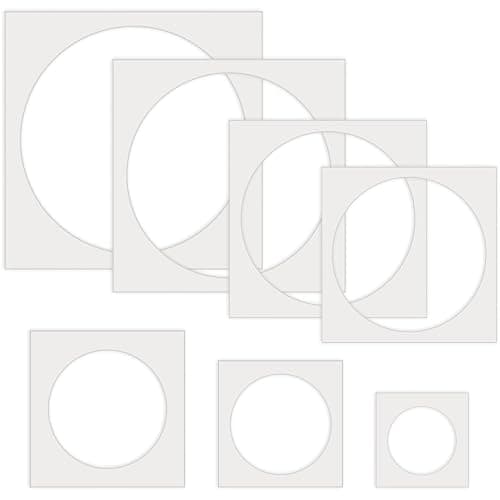 Teling 14 Pieces Large Stencil for Painting on Wood Plastic 5 Point Template Paint Stencils for Fabric Walls Arts Paper Home Decoration(Circle) - Image 1