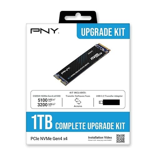 PNY CS2241 1TB PCIe Gen4 SSD M.2 2280 Upgrade Kit - Up to 5,100MB/s Read - PC/Laptop Upgrade for Gaming, Photo/Video Rendering, and Workstations - Internal Solid State Drive - M280CS2241-1TBKIT-RB thumbnail 12
