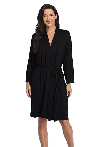 Super Shopping-zone Women's Robes Lightweight Kimono Robes Knit Bathrobes Soft Sleepwear Loungewear thumbnail 2