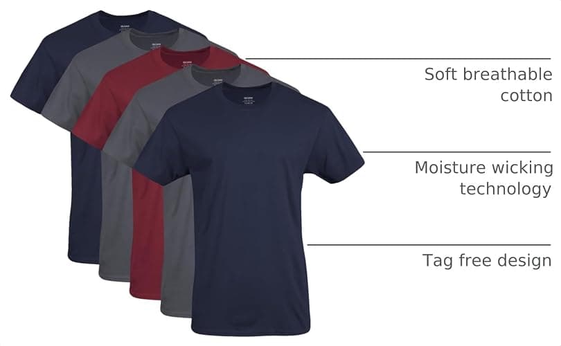 Gildan Men's Crew T-Shirts, Multipack, Style G1100 thumbnail 4