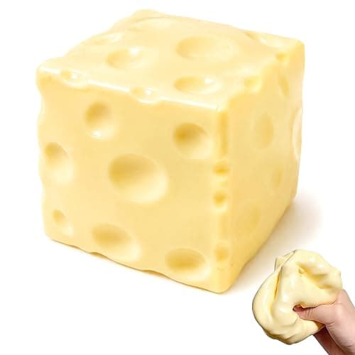 Crunchy Cheese Squishy Asmr Bead Filled, Slow Rising Stress Relief Ball | for Adult Stress Anxiety Relief, Gift for Birthday Party Favors 1pc - Image 1