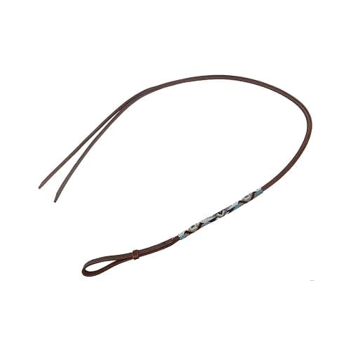 Reinsman Circle Y Over and Under 54" Beaded Buckskin Long Equestrian Horse Training Rod | 1/2" Wide, Double Ply Leather, Keeper on Loop for Secure Fit, Tan Harness Leather - 1072-54-SX - Image 1