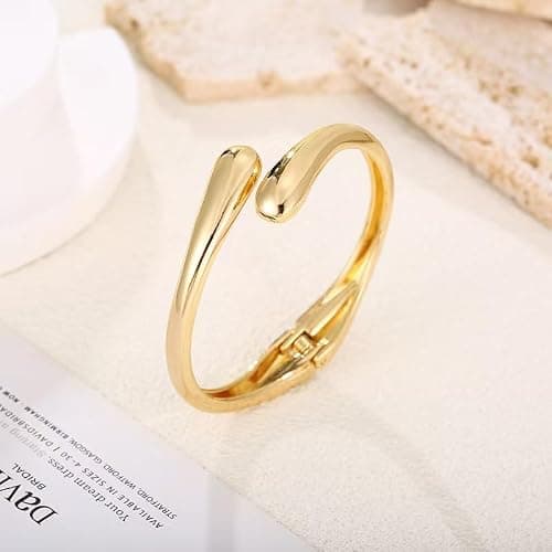 MTINEAPS Gold Bangle Bracelets for Women Teens Trendy Chunky Adjustable Twist Cuff Bracelet Jewelry Gifts thumbnail 6