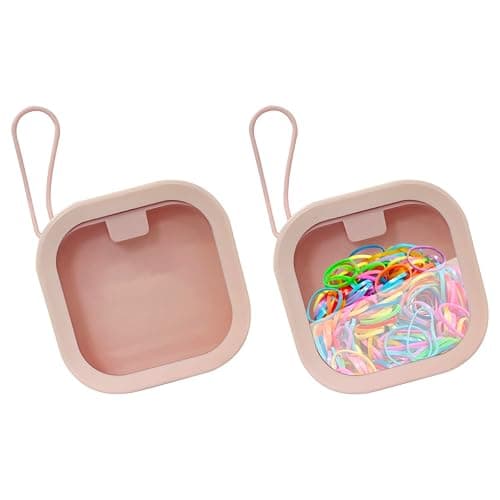2 Pack Hair Tie Organizer Boxes，Portable Travel Hair Accessory Storage Organizer for Girls Womens Hair Tie , Cotton Swab ,Small Items Accessories Holder Containers - Image 1