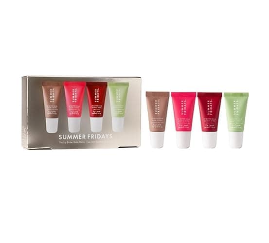Sumer Fridays' The Lip Butter Balm Minis – Classic Edition Set of 4 (Vanilla Beige, Pink Guava, Cherry, Sweet Mint) – Hydrating Gloss-Balm Mini Tubes, Travel Friendly, 4 × 0.16 oz - Image 1