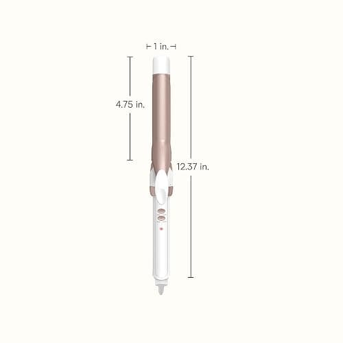 Conair Double Ceramic 1-Inch Curling Iron, 1-Inch Barrel Creates Classic Curls, Hair Curler for Use on Short, Medium, & Long Hair, White/Rose Gold thumbnail 4
