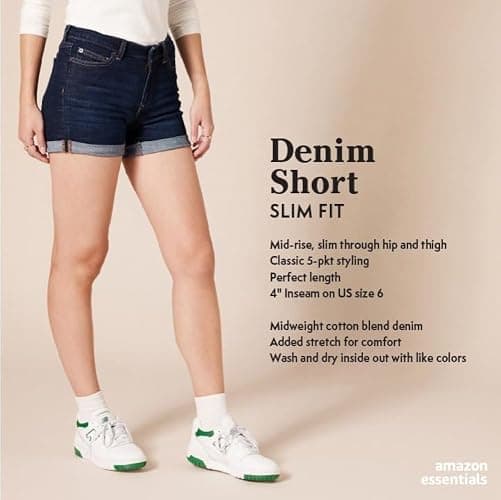 Amazon Essentials Womens 5" Denim Shorts thumbnail 2