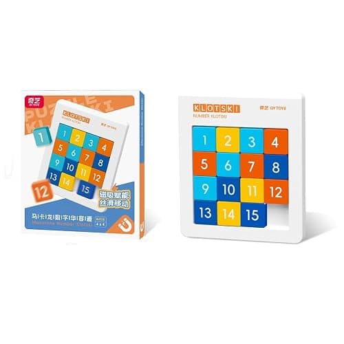 LiangCuber QY Toys Macaron Color 4x4 Klotski Puzzle Magnetic Sliding Number Puzzle,15-Digit Version ABS Brain Teasers Toy Tangram Jigsaw Intelligence (2024 Edition) - Image 1
