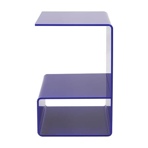 Eapmic Acrylic Side Table, 21.6" C Shaped End Table, Free Standing Storage Tables, 3 Tier Bedside Nightstand, Small Coffee Tables for Living Room Bedroom Bathroom Entryway (Blue) - Image 1