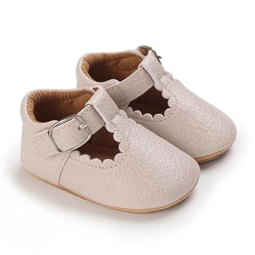 SABATUTU Infant Baby Girls Princess Wedding Dress Mary Jane Flats,Toddler Soft Sole Prewalker Sparkly Lightweight Shoes thumbnail 5