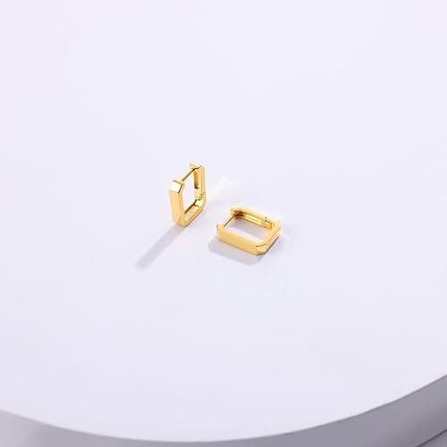 Gacimy Gold Huggie Hoop Earrings for Women 14k Gold Plated, Small Hoop Earrings for Women, 1/2 Inch Yellow Color Earrings for Women thumbnail 5