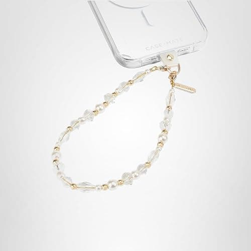 Case-Mate Beaded Phone Charm - Detachable Anti Theft Strap - Hands-Free iPhone Wrist Strap for Women - Phone Chain Wristlet - Fits Galaxy, Pixel and More - Crystal Pearl Gold thumbnail 10
