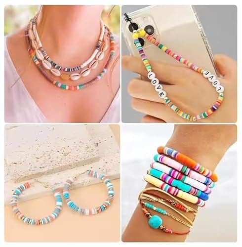 S&W DECORE 25770 Pcs Clay Beads Bracelet Making Kit for Girls 192 Colors Friendship Bracelet Kit Beads for Jewelry Making Polymer Clay Bead Set for DIY Craft Gifts for Teen Girls thumbnail 8